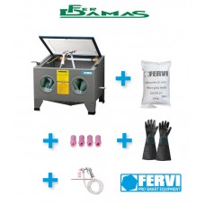 KIT FERVI SABBIATRICE + GUANTI + UGELLI + PISTOLA + MICROSFERE ART. KIT 0123